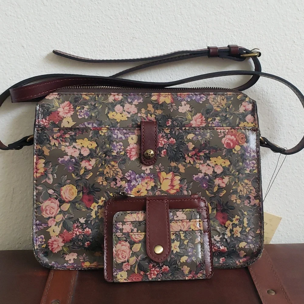 Patricia Nash Nerina Crossbody & Cassis RFID Leather Wallet English Country - Picture 2 of 16